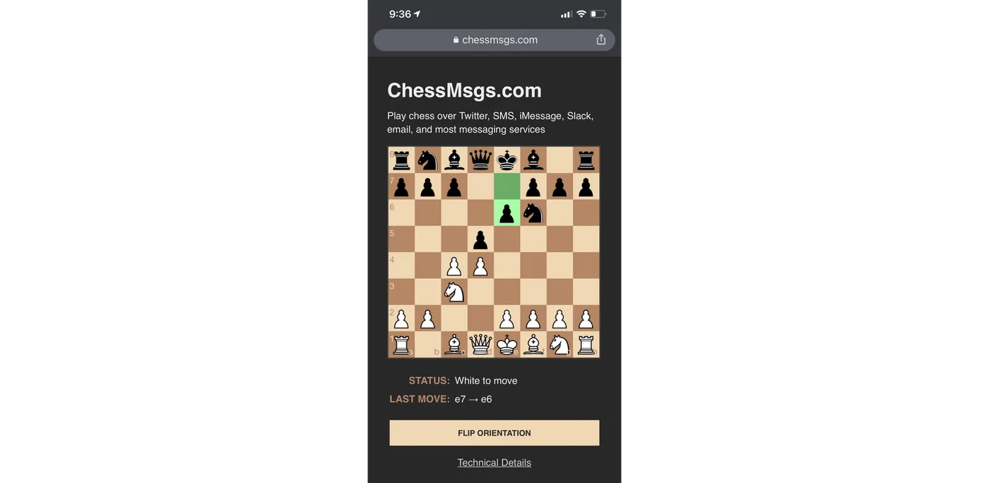 screenshot of chessmsgs.com